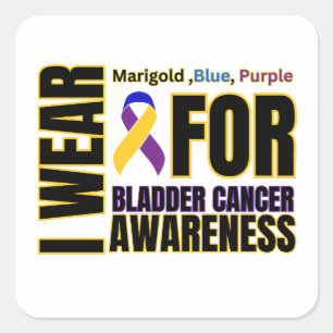 Bladder Cancer Awareness Ribbon Square Sticker
