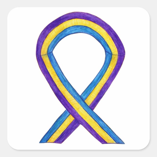 Bladder Cancer Awareness Ribbon Sticker Decals (Front)