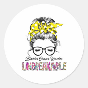 Bladder Cancer Awareness Ribbon Support Gifts Classic Round Sticker