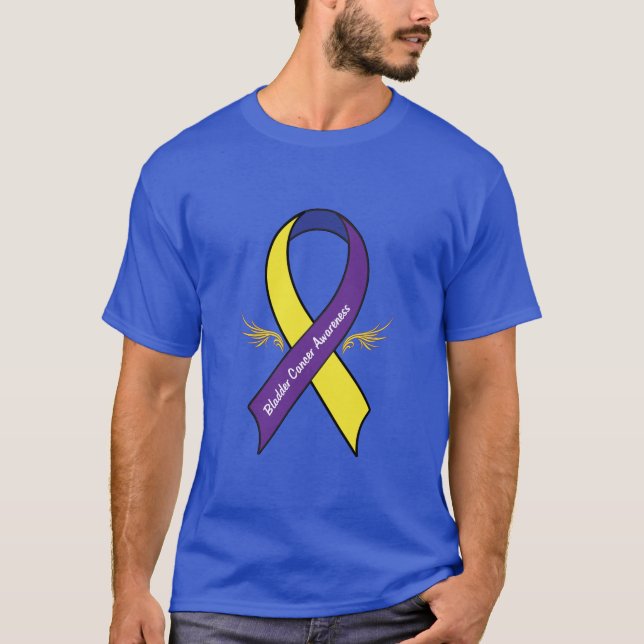 Bladder Cancer Awareness Ribbon with Wings T-Shirt (Front)