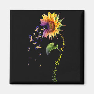 Bladder Cancer Awareness Sunflower Design Magnet