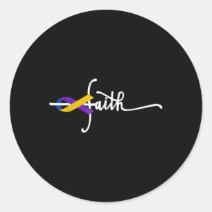 Bladder Cancer Faith Ribbon Warrior Bladder Cancer Classic Round Sticker