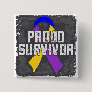 Bladder Cancer Proud Survivor 15 Cm Square Badge