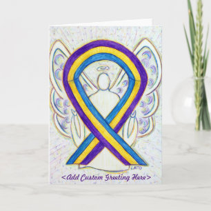 Bladder Cancer Ribbon Angel Greeting Card