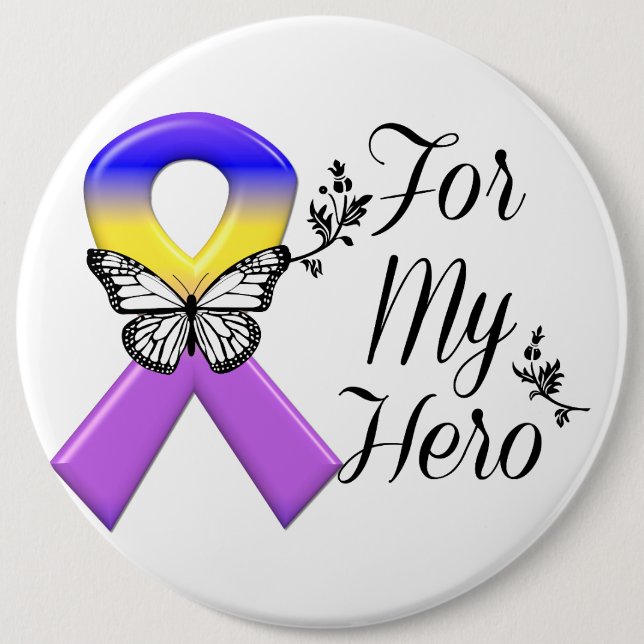 Bladder Cancer Ribbon For My Hero 6 Cm Round Badge (Front)