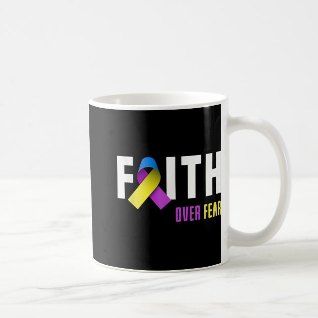 Bladder Cancer Warrior Faith God Bladder Cancer Aw Coffee Mug (Right)