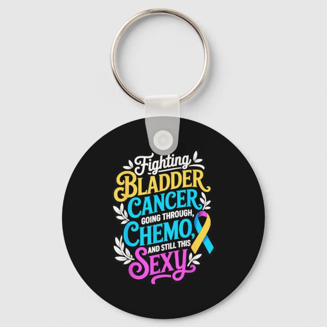 Bladder ribbon support bladder cancer awareness  key ring (Front)
