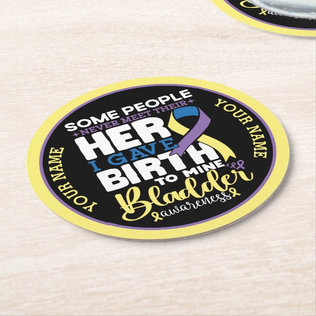 Bladder warrior Some People Never Meet Their Hero Round Paper Coaster (Angled)