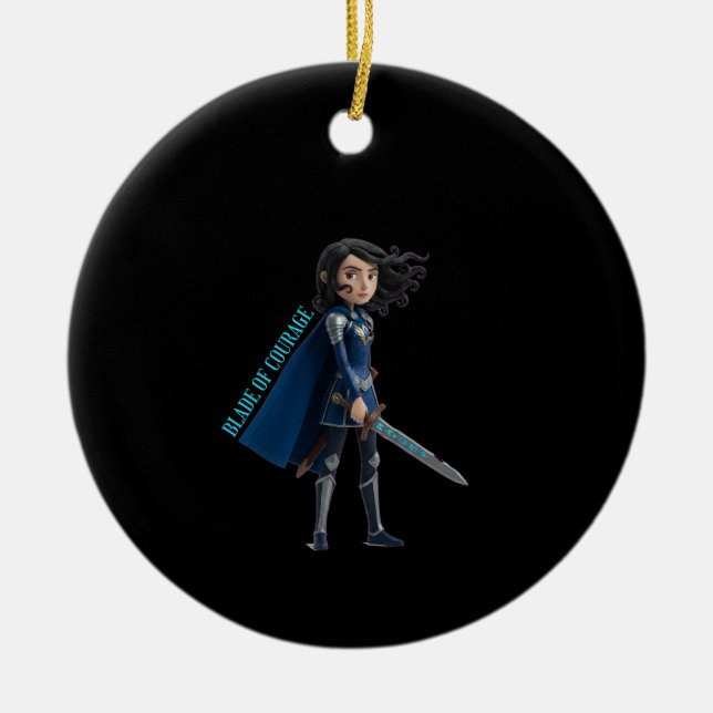 Blade of Courage Ceramic Ornament (Front)