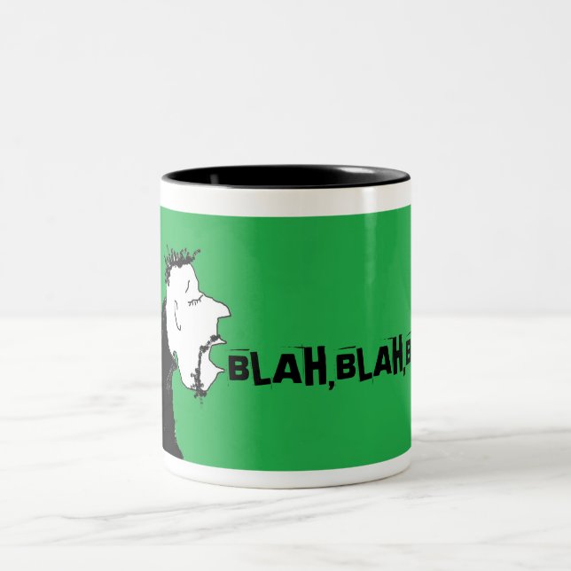 BLAH,BLAH,BLAH, CUP!! Two-Tone COFFEE MUG (Center)