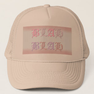 BLAH BLAH DESIGN PINK PALE PURPLE TRUCKER HAT