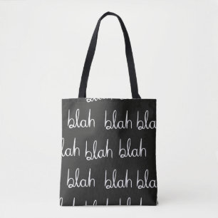 Blah blah seamless pattern. tote bag