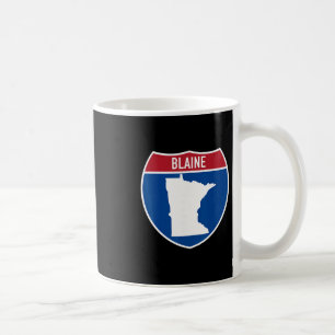 Blaine Minnesota Map Highway Interstate Sign Souve Coffee Mug