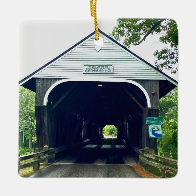 Blair Covered Bridge Ceramic Ornament (Front)