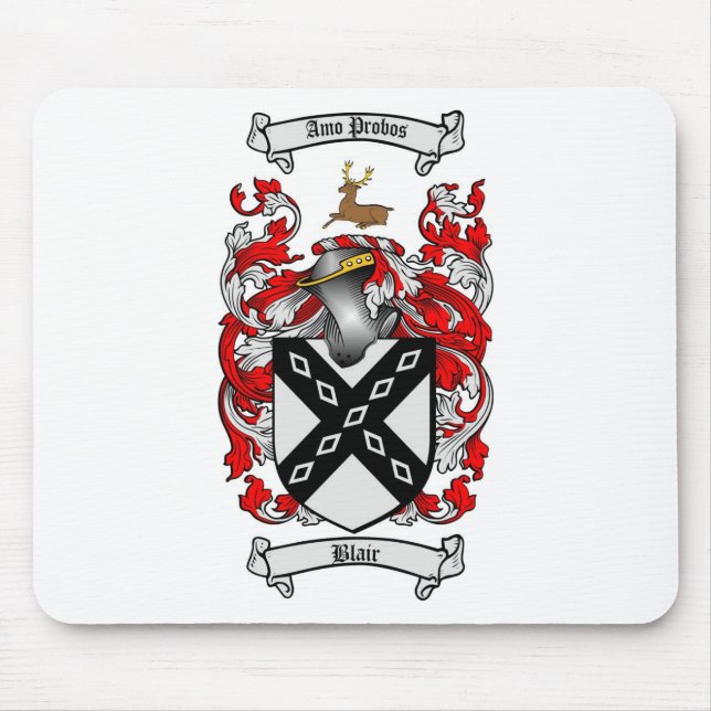 BLAIR FAMILY CREST -  BLAIR COAT OF ARMS MOUSE PAD (Front)