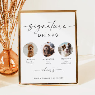 BLAIR Minimalist Boho 3 Photo Pet Signature Drink Poster