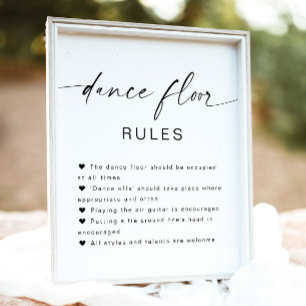 BLAIR Minimalist Wedding Dance Floor Rules Sign