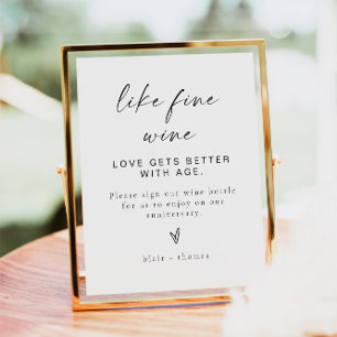 BLAIR Minimalist Wine Wedding Guestbook Sign
