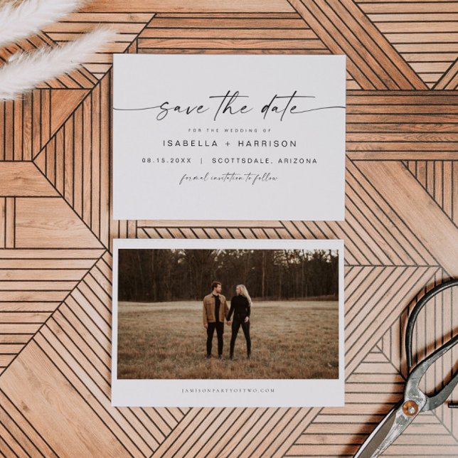 BLAIR Modern Bohemian Font Photo Save the Date Invitation (Creator Uploaded)
