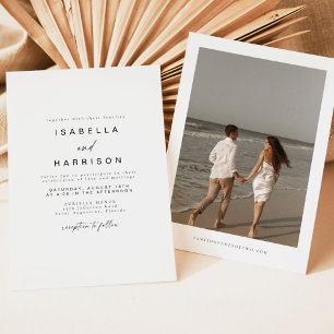 BLAIR Modern Bohemian Simple Photo Wedding Invitation