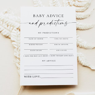BLAIR Modern Boho Baby Advice and Predictions Card