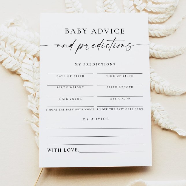 BLAIR Modern Boho Baby Advice and Predictions Card (Creator Uploaded)