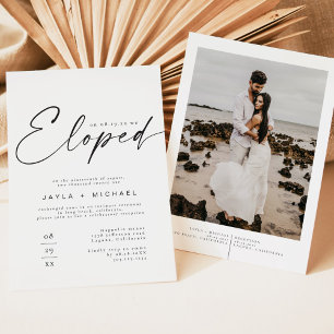 BLAIR Modern Boho Photo We Eloped Reception Invitation