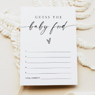 BLAIR Modern Guess The Baby Food Baby Shower Game Invitation