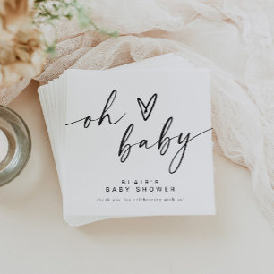 BLAIR Modern Minimal Boho Oh Baby Shower Napkin