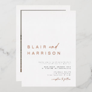 BLAIR Modern Minimal Foil Simple Photo Wedding