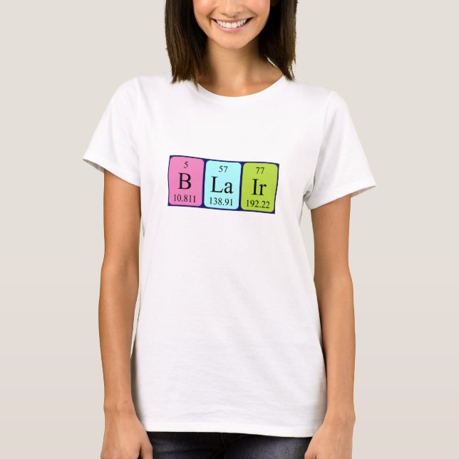 Blair periodic table name shirt (Front)