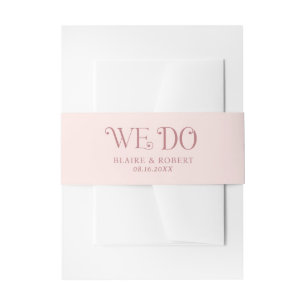 Blaire Blush Pink Modern Wedding Invitation Belly Band