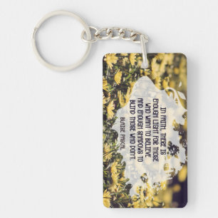 Blaise Pascal Inspirational Quote "In faith" Key Ring