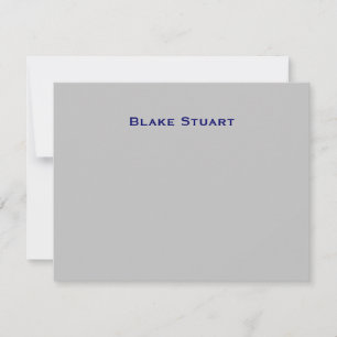 Blake Blue Silver Thank You Card