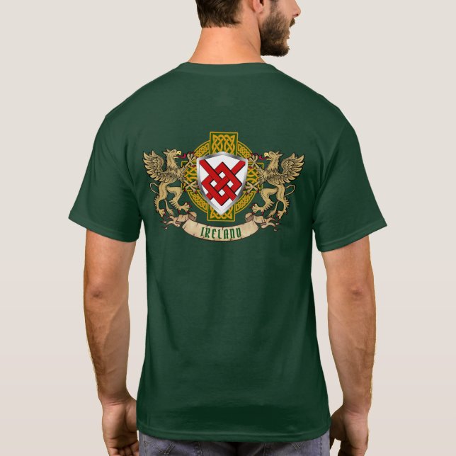 Blake Irish Shield & Griffins Personalised  T-Shirt (Back)
