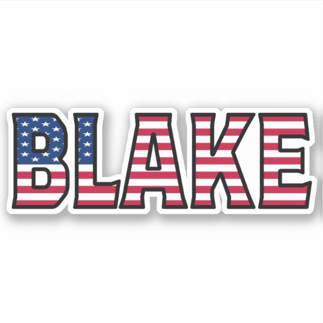 Blake Name First Name USA Sticker Stickerset (Front)