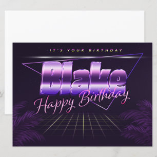 Blake Name Vorname lila retro Karte Geburtstag Card