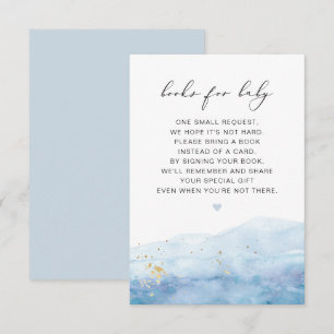 BLAKELY Dusty Blue Watercolor Books for Baby Card