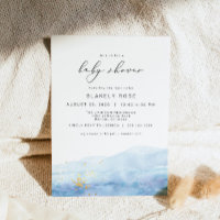 BLAKELY Ocean Blue Watercolor Gold Baby Shower