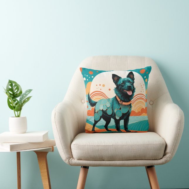 Blakey Paws Throw Pillow (Chair)