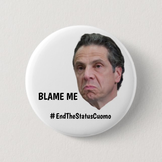 Blame Him 6 Cm Round Badge (Front)