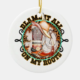 Blame it all - On My Roots Ceramic Ornament