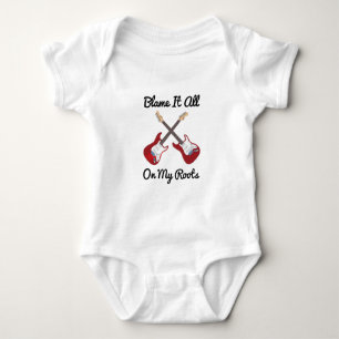 Blame It All On My Roots Crossed Guitars Baby Bodysuit