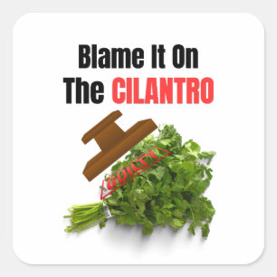 Blame It on the Cilantro – Funny Guilty Herb  Square Sticker