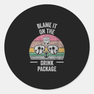 Blame It On The Drink Package Sungles  Classic Round Sticker