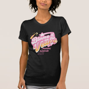 Blame It On The Veuve Y2K Pink Orange Bachelorette T-Shirt