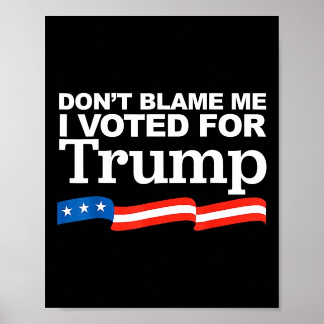 Blame Me I Voted For Trump President Election  Poster (Front)