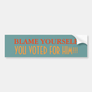 Blame Yourself, you voted for him Bumper Sticker