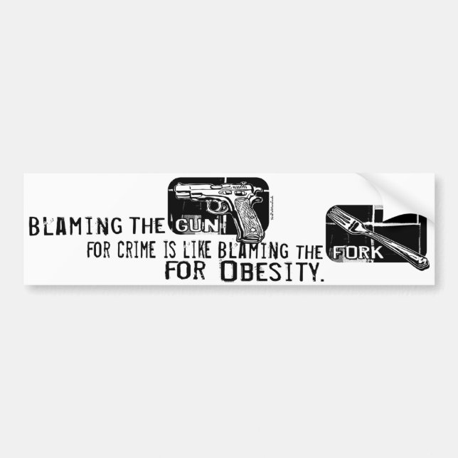 Blaming the Gun Bumper Sticker (Front)