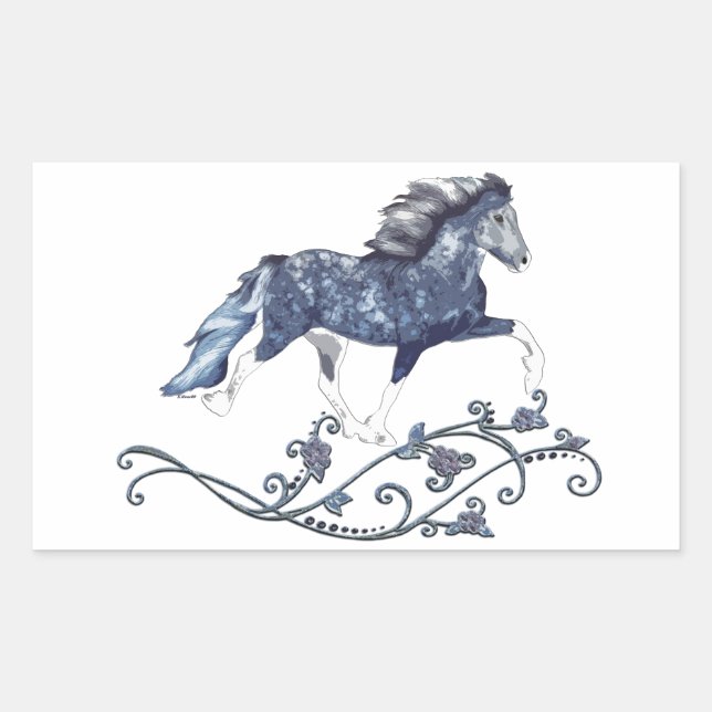 Blámóða  Blue Icelandic Horse Rectangular Sticker (Front)